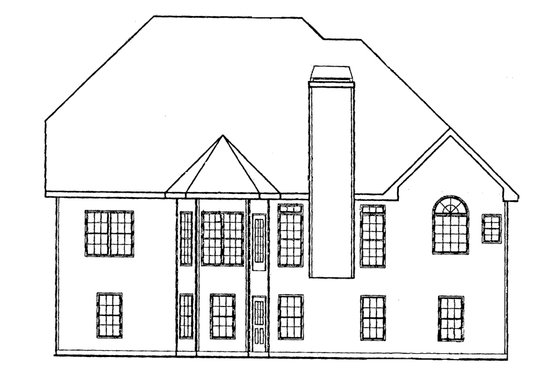 Exterior - Rear Elevation 1 for Traditional House Plan #927-10 - 4 bed, 3 bath