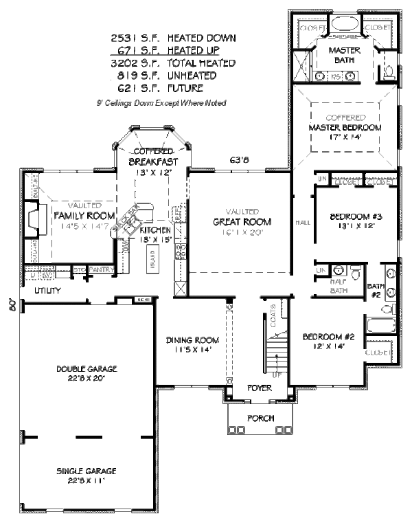 Colonial Floor Plan - Main Floor Plan #424-7