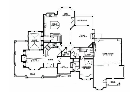 Craftsman style house plan, floorplan