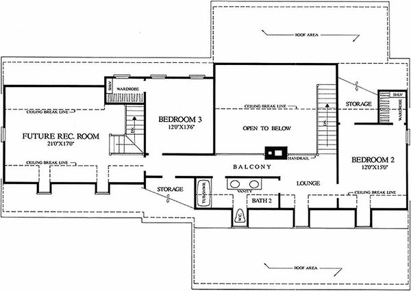 Southern Floor Plan - Upper Floor Plan #137-123