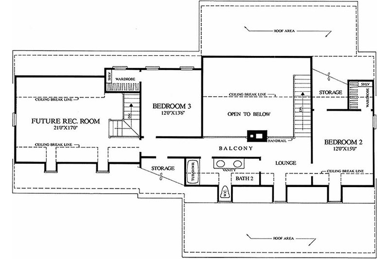 Dream House Plan - Floor Plan - Upper Floor for Southern House Plan #137-123 - 3 bed, 2.5 bath