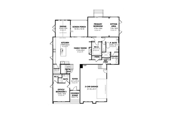 Floor Plan - Main Floor for Contemporary House Plan #1080-32 - 5 bed, 4.5 bath