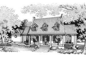 Southern Exterior - Front Elevation Plan #45-207