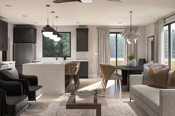 Interior - Family Room 1 for Modern House Plan #455-732 - 4 bed, 2.5 bath