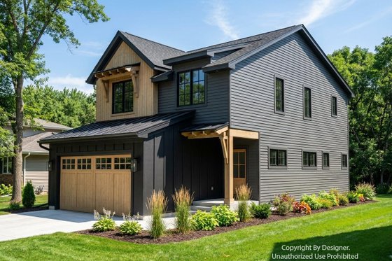 Exterior - Front Elevation 4 for Modern House Plan #51-1516 - 3 bed, 2.5 bath