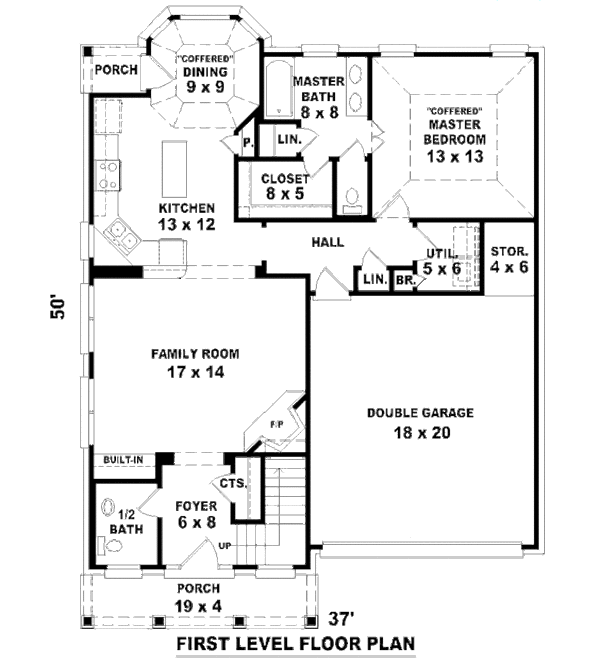 Traditional Floor Plan - Main Floor Plan #81-13775