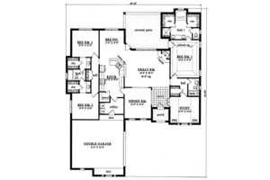 Floor Plan - Main Floor for Traditional House Plan #42-263 - 4 bed, 3 bath