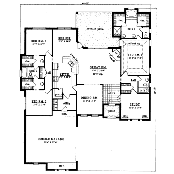 Traditional Floor Plan - Main Floor Plan #42-263