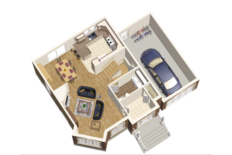 Home Plan - Floor Plan - Main Floor 1 for European House Plan #25-4667 - 3 bed, 1 bath
