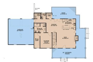 Floor Plan - Main Floor for Cottage House Plan #923-454 - 3 bed, 2.5 bath