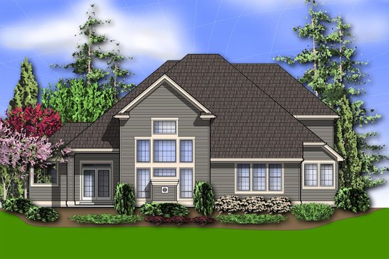 Exterior - Rear Elevation for Traditional House Plan #48-159 - 3 bed, 2.5 bath