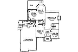 Floor Plan - Main Floor for European House Plan #9-109 - 3 bed, 2.5 bath