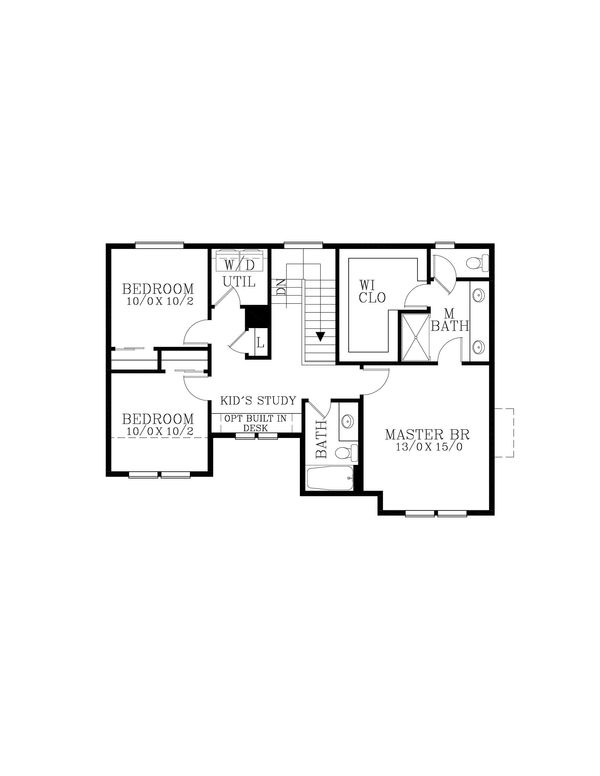 Craftsman Floor Plan - Upper Floor Plan #53-640