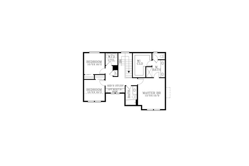 Architectural House Design - Floor Plan - Upper Floor for Craftsman House Plan #53-640 - 3 bed, 2.5 bath