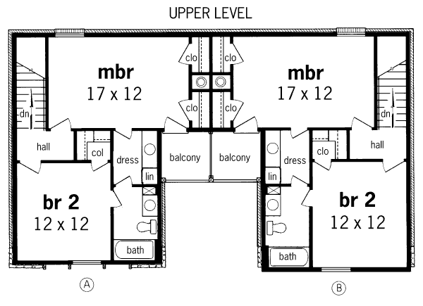 Architectural House Design - Traditional Floor Plan - Upper Floor Plan #45-294