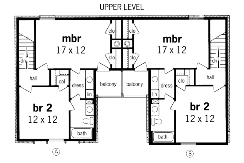Architectural House Design - Floor Plan - Upper Floor for Traditional House Plan #45-294 - 2 bed, 1.5 bath