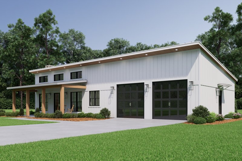 House Blueprint - Exterior - Front Elevation 5 for Barndominium House Plan #430-394 - 2 bed, 2 bath
