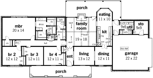 Country Floor Plan - Main Floor Plan #45-247