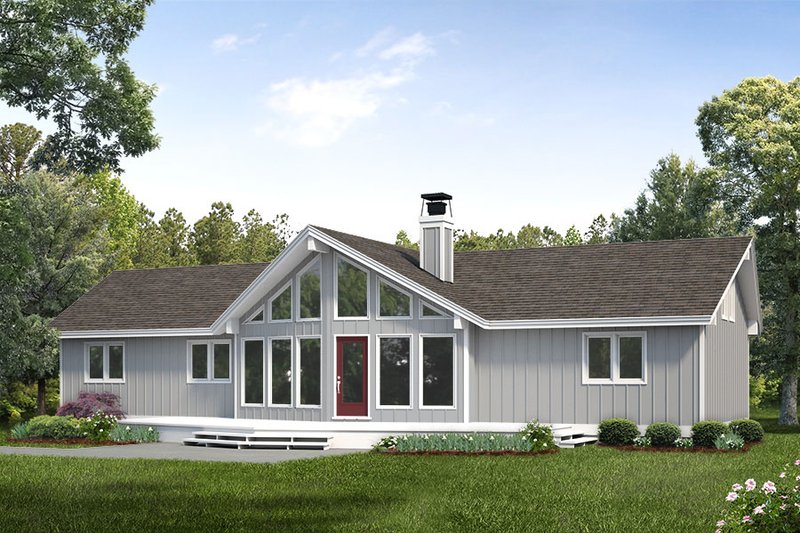 Cabin Style House  Plan  3 Beds 2 Baths 1405 Sq Ft Plan  