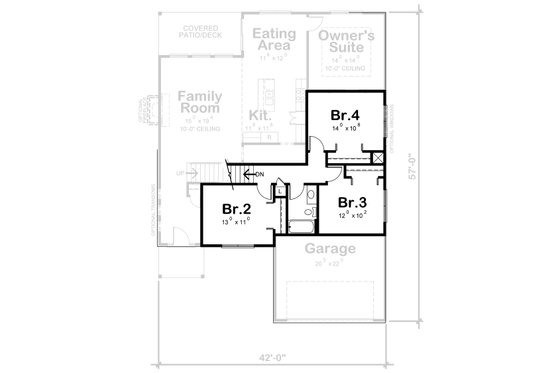 Floor Plan - Upper Floor for Traditional House Plan #20-2396 - 4 bed, 2.5 bath