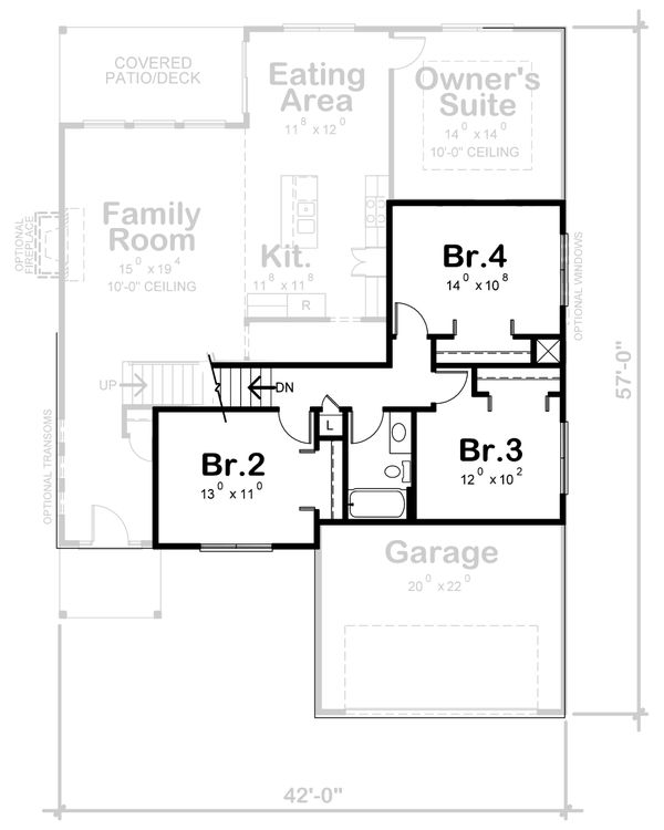 Home Plan - Traditional Floor Plan - Upper Floor Plan #20-2396