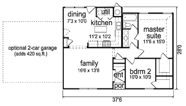 House Design - Ranch Floor Plan - Main Floor Plan #84-472