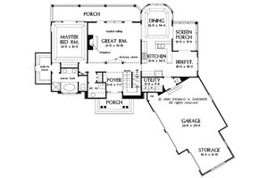 Floor Plan - Main Floor for European House Plan #929-41 - 4 bed, 3.5 bath