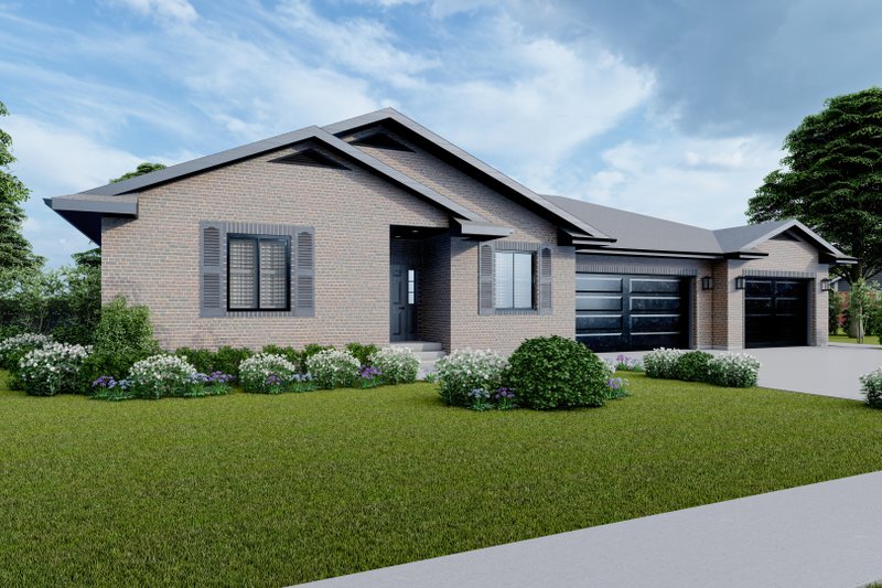Architectural House Design - Ranch Exterior - Front Elevation Plan #1060-27