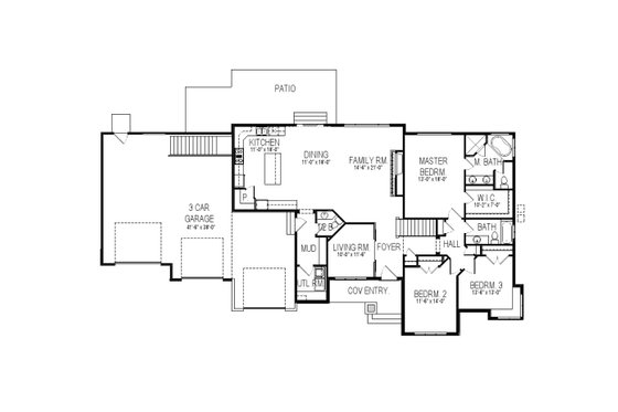 Floor Plan - Main Floor for Contemporary House Plan #920-26 - 4 bed, 3.5 bath