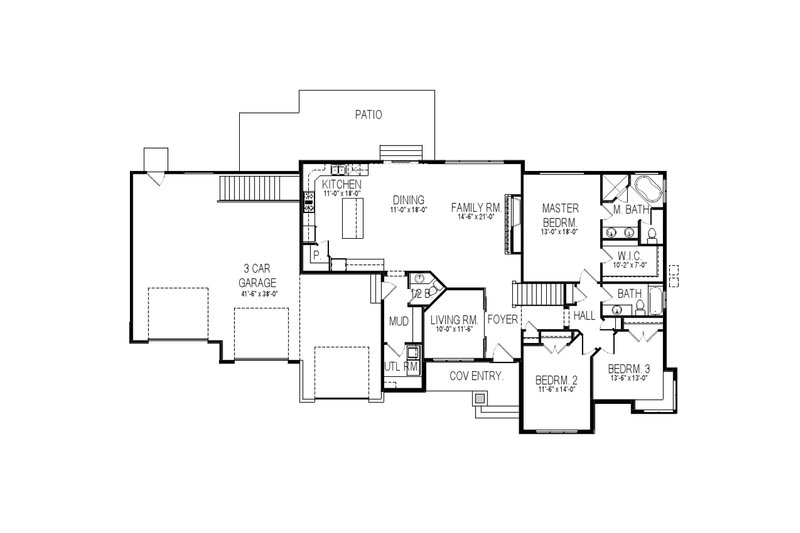Dream House Plan - Floor Plan - Main Floor for Contemporary House Plan #920-26 - 4 bed, 3.5 bath