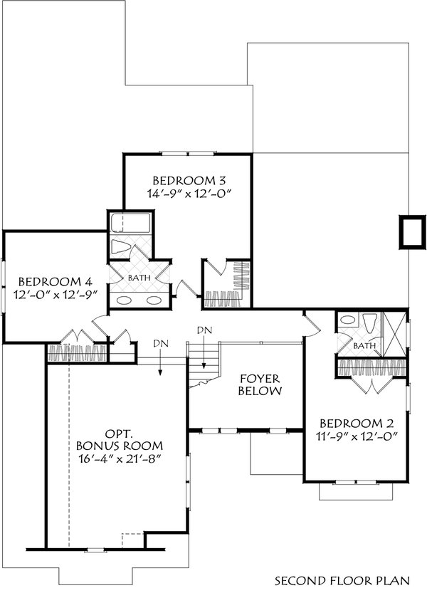 House Blueprint - Craftsman Floor Plan - Upper Floor Plan #927-1054