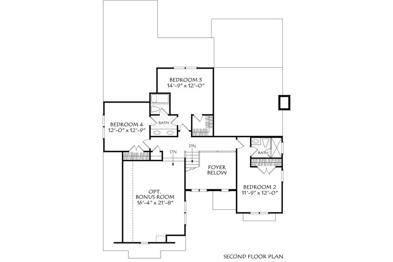 House Design - Floor Plan - Upper Floor for Craftsman House Plan #927-1054 - 5 bed, 4 bath