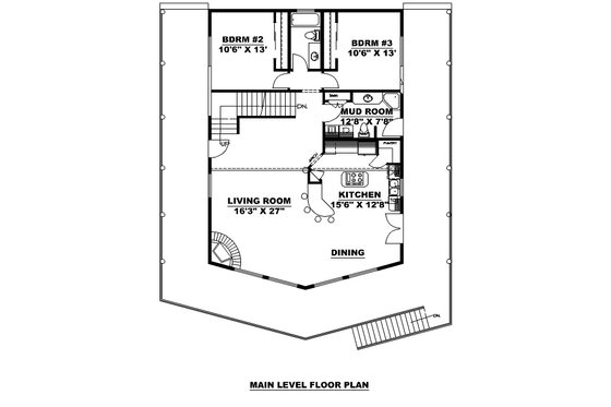 Floor Plan - Main Floor for Cabin House Plan #117-919 - 4 bed, 3.5 bath