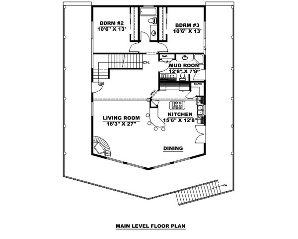 Cabin Floor Plan - Main Floor Plan #117-919