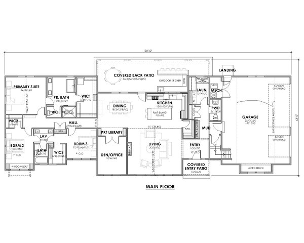 Farmhouse Floor Plan - Main Floor Plan #1105-13