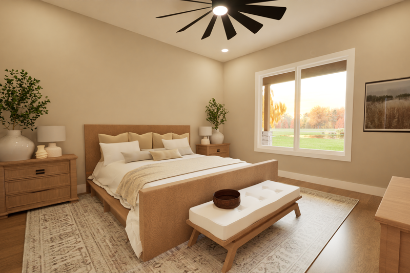 Architectural House Design - Interior - Master Bedroom for Barndominium House Plan #1116-16 - 4 bed, 3 bath