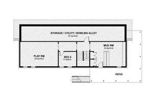 Floor Plan - Lower Floor for Barndominium House Plan #497-1 - 4 bed, 2 bath