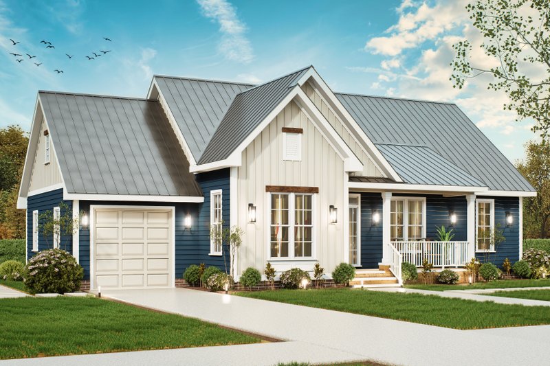House Blueprint - Exterior - Front Elevation 6 for Bungalow House Plan #54-686 - 2 bed, 3 bath