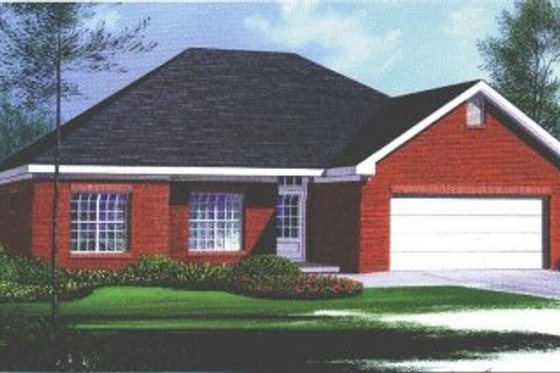 Exterior - Front Elevation for Ranch House Plan #15-103 - 3 bed, 2 bath