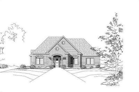 Exterior - Front Elevation for European House Plan #411-269 - 3 bed, 2.5 bath