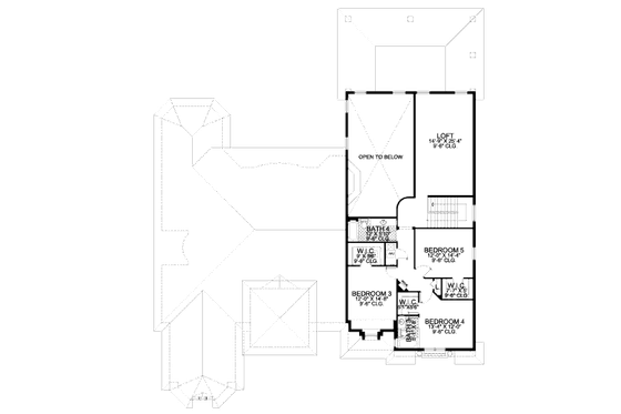 Floor Plan - Upper Floor for Mediterranean House Plan #420-293 - 5 bed, 4.5 bath