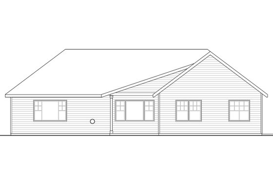 Exterior - Rear Elevation for Traditional House Plan #124-987 - 3 bed, 2 bath