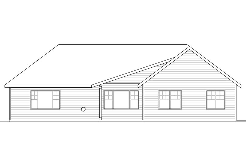Architectural House Design - Exterior - Rear Elevation for Traditional House Plan #124-987 - 3 bed, 2 bath