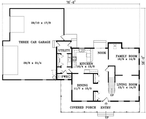 Traditional Floor Plan - Main Floor Plan #1-976
