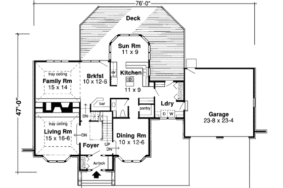 Floor Plan - Main Floor for European House Plan #312-141 - 3 bed, 2.5 bath