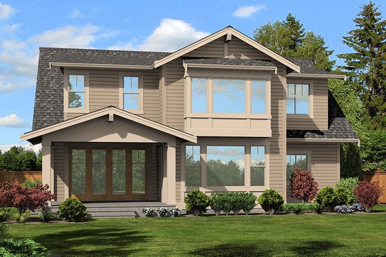 Exterior - Rear Elevation for Cottage House Plan #132-567 - 4 bed, 2.5 bath