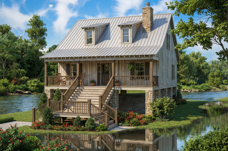 Home Plan - Cabin Exterior - Front Elevation Plan #17-2356