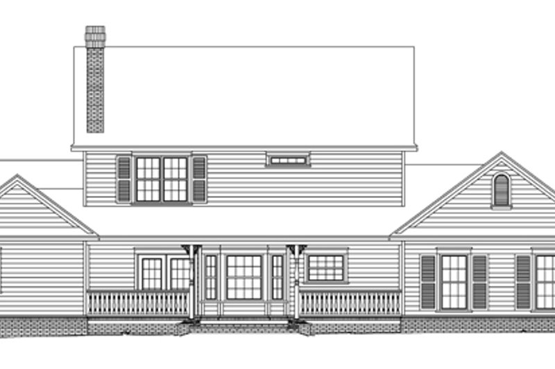 Architectural House Design - Exterior - Rear Elevation for Country House Plan #11-120 - 4 bed, 2.5 bath