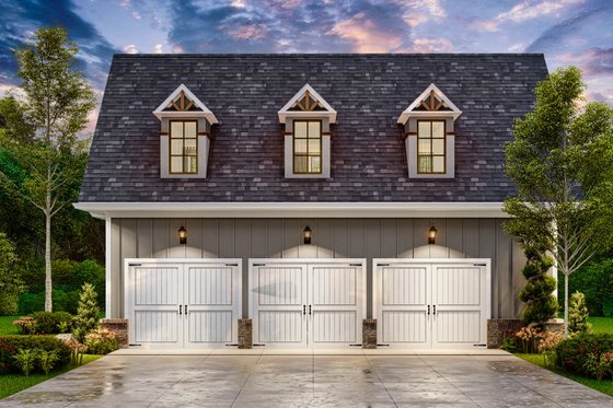 Exterior - Front Elevation 4 for Modern House Plan #54-579, 0 bath