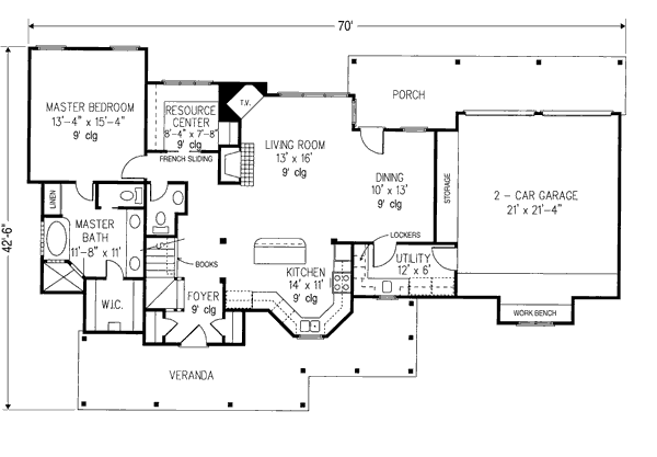 Architectural House Design - Victorian Floor Plan - Main Floor Plan #410-392